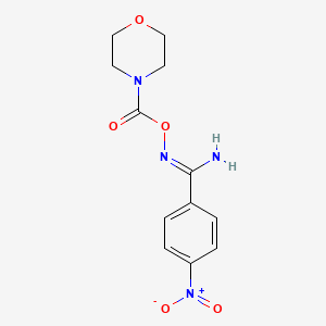 molecular formula C12H14N4O5 B5697157 N'-[(4-morpholinylcarbonyl)oxy]-4-nitrobenzenecarboximidamide 