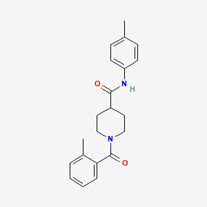 molecular formula C21H24N2O2 B5697201 1-(2-methylbenzoyl)-N-(4-methylphenyl)-4-piperidinecarboxamide 