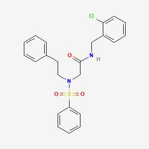 molecular formula C23H23ClN2O3S B5697216 N~1~-(2-chlorobenzyl)-N~2~-(2-phenylethyl)-N~2~-(phenylsulfonyl)glycinamide 