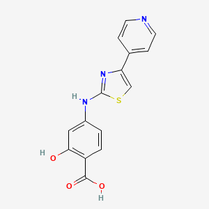2-hydroxy-4-{[4-(4-pyridinyl)-1,3-thiazol-2-yl]amino}benzoic acid