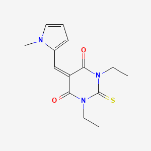 molecular formula C14H17N3O2S B5697286 1,3-diethyl-5-[(1-methyl-1H-pyrrol-2-yl)methylene]-2-thioxodihydro-4,6(1H,5H)-pyrimidinedione 