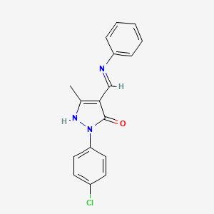 molecular formula C17H14ClN3O B5697318 4-(anilinomethylene)-2-(4-chlorophenyl)-5-methyl-2,4-dihydro-3H-pyrazol-3-one 