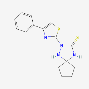 2-(4-phenyl-1,3-thiazol-2-yl)-1,2,4-triazaspiro[4.4]nonane-3-thione