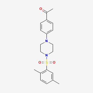 molecular formula C20H24N2O3S B5697352 1-(4-{4-[(2,5-dimethylphenyl)sulfonyl]-1-piperazinyl}phenyl)ethanone 