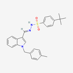 molecular formula C27H29N3O2S B5697372 4-tert-butyl-N'-{[1-(4-methylbenzyl)-1H-indol-3-yl]methylene}benzenesulfonohydrazide 