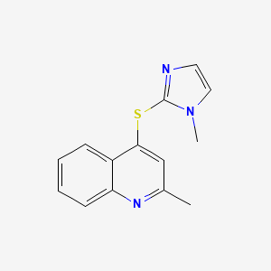 molecular formula C14H13N3S B5697380 2-methyl-4-[(1-methyl-1H-imidazol-2-yl)thio]quinoline 