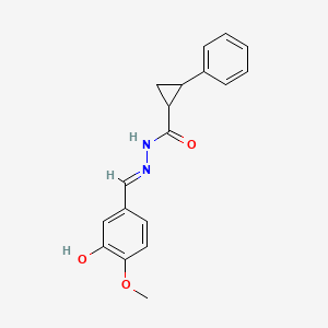 N'-(3-hydroxy-4-methoxybenzylidene)-2-phenylcyclopropanecarbohydrazide