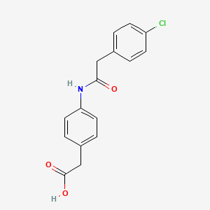 molecular formula C16H14ClNO3 B5697464 (4-{[(4-chlorophenyl)acetyl]amino}phenyl)acetic acid 