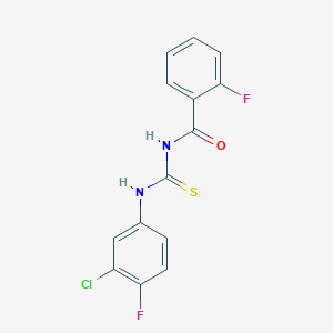 molecular formula C14H9ClF2N2OS B5697488 N-{[(3-chloro-4-fluorophenyl)amino]carbonothioyl}-2-fluorobenzamide 