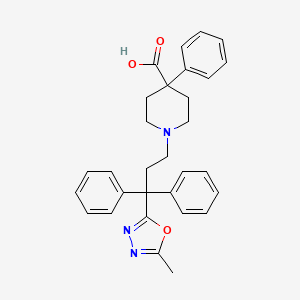molecular formula C30H31N3O3 B569749 1-[3-(5-Methyl-1,3,4-oxadiazol-2-yl)-3,3-diphenylpropyl]-4-phenylpiperidine-4-carboxylic acid CAS No. 117075-97-5