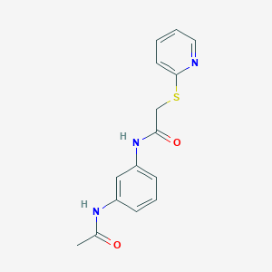 molecular formula C15H15N3O2S B5697495 N-[3-(acetylamino)phenyl]-2-(2-pyridinylthio)acetamide 