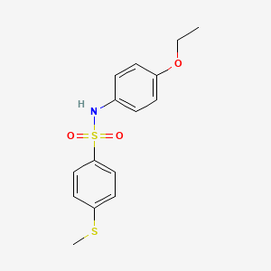 molecular formula C15H17NO3S2 B5697547 N-(4-ethoxyphenyl)-4-(methylthio)benzenesulfonamide 