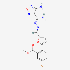 methyl 2-(5-{[amino(4-amino-1,2,5-oxadiazol-3-yl)methylene]carbonohydrazonoyl}-2-furyl)-5-bromobenzoate