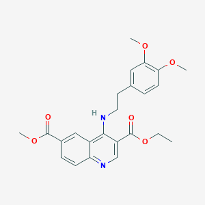 molecular formula C24H26N2O6 B5697617 3-ethyl 6-methyl 4-{[2-(3,4-dimethoxyphenyl)ethyl]amino}-3,6-quinolinedicarboxylate 