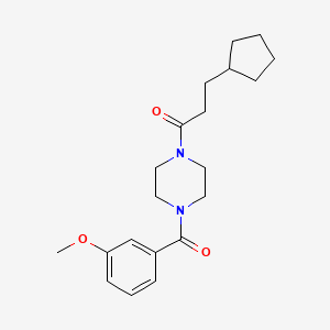 molecular formula C20H28N2O3 B5697644 1-(3-cyclopentylpropanoyl)-4-(3-methoxybenzoyl)piperazine 