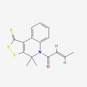 molecular formula C16H15NOS3 B5697649 5-(2-butenoyl)-4,4-dimethyl-4,5-dihydro-1H-[1,2]dithiolo[3,4-c]quinoline-1-thione 
