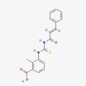 molecular formula C18H16N2O3S B5697674 3-{[(cinnamoylamino)carbonothioyl]amino}-2-methylbenzoic acid 