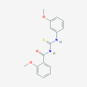 molecular formula C16H16N2O3S B5697677 2-methoxy-N-{[(3-methoxyphenyl)amino]carbonothioyl}benzamide 