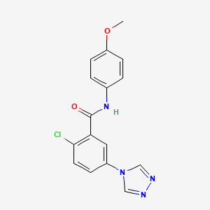 molecular formula C16H13ClN4O2 B5697706 2-chloro-N-(4-methoxyphenyl)-5-(4H-1,2,4-triazol-4-yl)benzamide 