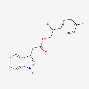 molecular formula C18H14FNO3 B5697732 2-(4-fluorophenyl)-2-oxoethyl 1H-indol-3-ylacetate 