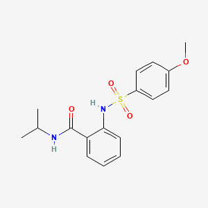 molecular formula C17H20N2O4S B5697744 N-isopropyl-2-{[(4-methoxyphenyl)sulfonyl]amino}benzamide 