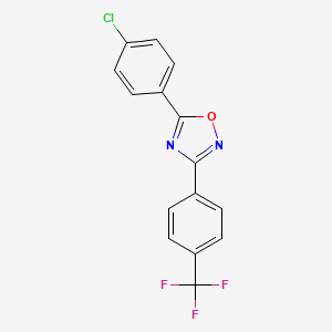 molecular formula C15H8ClF3N2O B5697753 5-(4-chlorophenyl)-3-[4-(trifluoromethyl)phenyl]-1,2,4-oxadiazole 