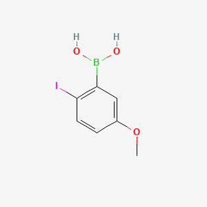 molecular formula C7H8BIO3 B569776 (2-碘-5-甲氧基苯基)硼酸 CAS No. 89694-50-8
