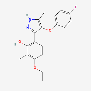 3-ethoxy-6-[4-(4-fluorophenoxy)-5-methyl-1H-pyrazol-3-yl]-2-methylphenol