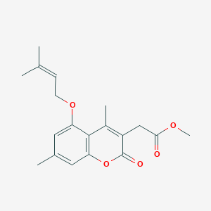 molecular formula C19H22O5 B5697779 methyl {4,7-dimethyl-5-[(3-methyl-2-buten-1-yl)oxy]-2-oxo-2H-chromen-3-yl}acetate 