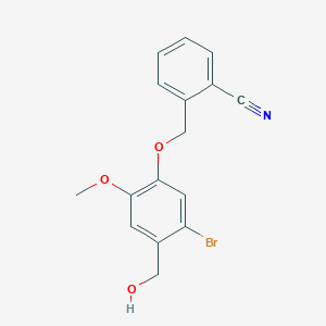 molecular formula C16H14BrNO3 B5697820 2-{[5-bromo-4-(hydroxymethyl)-2-methoxyphenoxy]methyl}benzonitrile 