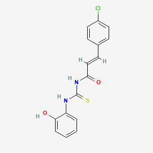 3-(4-chlorophenyl)-N-{[(2-hydroxyphenyl)amino]carbonothioyl}acrylamide