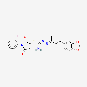 molecular formula C22H21FN4O4S B5697881 1-(2-fluorophenyl)-2,5-dioxo-3-pyrrolidinyl 2-[3-(1,3-benzodioxol-5-yl)-1-methylpropylidene]hydrazinecarbimidothioate 