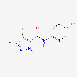 molecular formula C11H10BrClN4O B5697895 N-(5-bromo-2-pyridinyl)-4-chloro-1,3-dimethyl-1H-pyrazole-5-carboxamide 