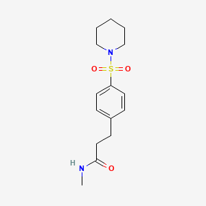 molecular formula C15H22N2O3S B5697898 N-methyl-3-[4-(1-piperidinylsulfonyl)phenyl]propanamide 