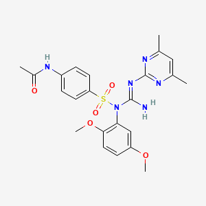 molecular formula C23H26N6O5S B5697903 N-[4-({(2,5-dimethoxyphenyl)[[(4,6-dimethyl-2-pyrimidinyl)amino](imino)methyl]amino}sulfonyl)phenyl]acetamide 
