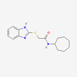 molecular formula C16H21N3OS B5697922 2-(1H-benzimidazol-2-ylthio)-N-cycloheptylacetamide 