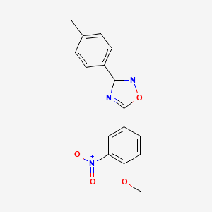 molecular formula C16H13N3O4 B5697954 5-(4-methoxy-3-nitrophenyl)-3-(4-methylphenyl)-1,2,4-oxadiazole 