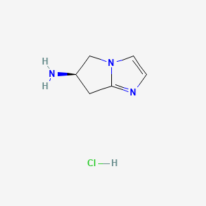 molecular formula C6H10ClN3 B569799 (R)-6,7-Dihydro-5H-pyrrolo[1,2-a]imidazol-6-amine hydrochloride CAS No. 1219019-26-7