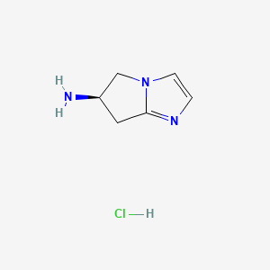 molecular formula C6H10ClN3 B569799 (6R)-6,7-Dihydro-5H-pyrrolo[1,2-a]imidazol-6-amine Hydrochloride CAS No. 1219019-26-7