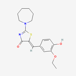 molecular formula C18H22N2O3S B5698003 2-(1-azepanyl)-5-(3-ethoxy-4-hydroxybenzylidene)-1,3-thiazol-4(5H)-one 