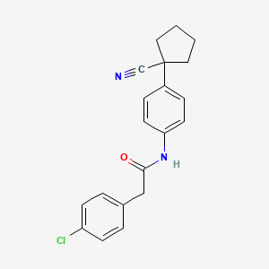 molecular formula C20H19ClN2O B5698012 2-(4-chlorophenyl)-N-[4-(1-cyanocyclopentyl)phenyl]acetamide 
