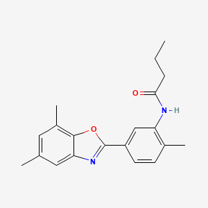 molecular formula C20H22N2O2 B5698020 N-[5-(5,7-dimethyl-1,3-benzoxazol-2-yl)-2-methylphenyl]butanamide 