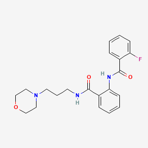 molecular formula C21H24FN3O3 B5698050 2-fluoro-N-[2-({[3-(4-morpholinyl)propyl]amino}carbonyl)phenyl]benzamide 