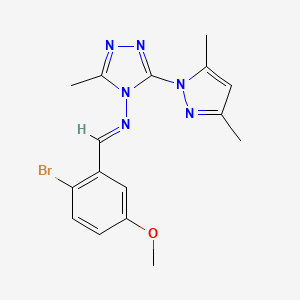 N-(2-bromo-5-methoxybenzylidene)-3-(3,5-dimethyl-1H-pyrazol-1-yl)-5-methyl-4H-1,2,4-triazol-4-amine