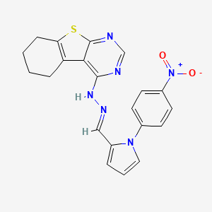 molecular formula C21H18N6O2S B5698086 1-(4-nitrophenyl)-1H-pyrrole-2-carbaldehyde 5,6,7,8-tetrahydro[1]benzothieno[2,3-d]pyrimidin-4-ylhydrazone 