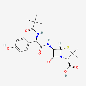 (2S,5R,6R)-6-[[(2R)-2-(2,2-dimethylpropanoylamino)-2-(4-hydroxyphenyl)acetyl]amino]-3,3-dimethyl-7-oxo-4-thia-1-azabicyclo[3.2.0]heptane-2-carboxylic acid