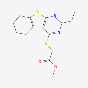 molecular formula C15H18N2O2S2 B5698099 methyl [(2-ethyl-5,6,7,8-tetrahydro[1]benzothieno[2,3-d]pyrimidin-4-yl)thio]acetate 