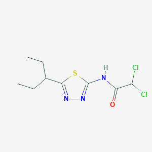 molecular formula C9H13Cl2N3OS B5698107 2,2-dichloro-N-[5-(1-ethylpropyl)-1,3,4-thiadiazol-2-yl]acetamide 