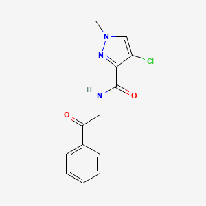 molecular formula C13H12ClN3O2 B5698163 4-Chloro-1-methyl-1H-pyrazole-3-carboxylic acid (2-oxo-2-phenyl-ethyl)-amide 