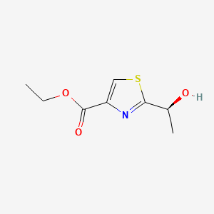 molecular formula C8H11NO3S B569817 (S)-ethyl 2-(1-hydroxyethyl)thiazole-4-carboxylate CAS No. 111946-69-1